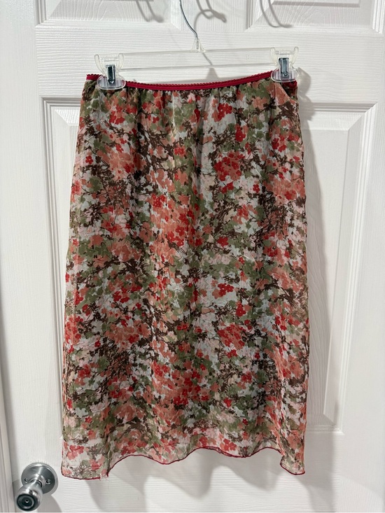 jonathan martin Dresses & Skirts - Vintage Jonathan Martin Floral Sheer boho Midi Skirt - Red & Green, lined